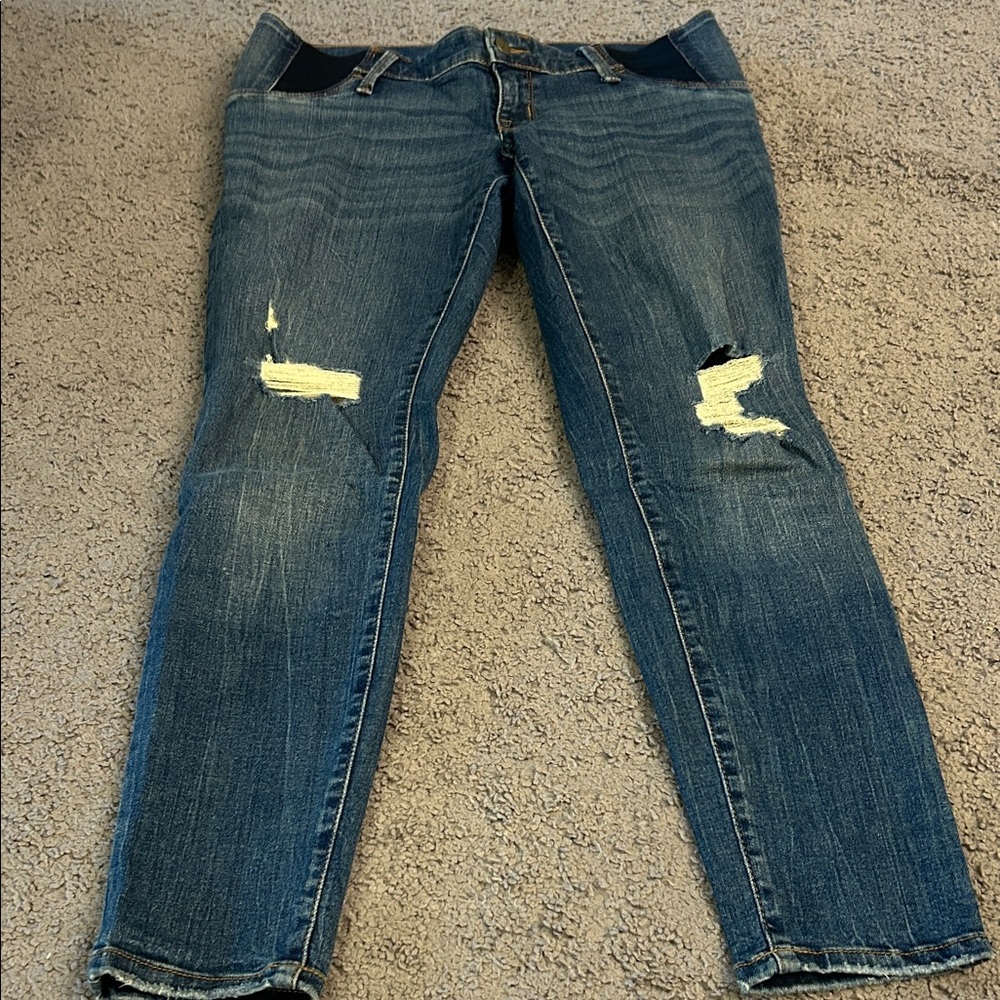 Isabel Maternity by Ingrid & Isabel Blue Distressed Skinny Jeans